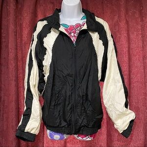 Black Cream Puffy Retro Wind Breaker Jacket